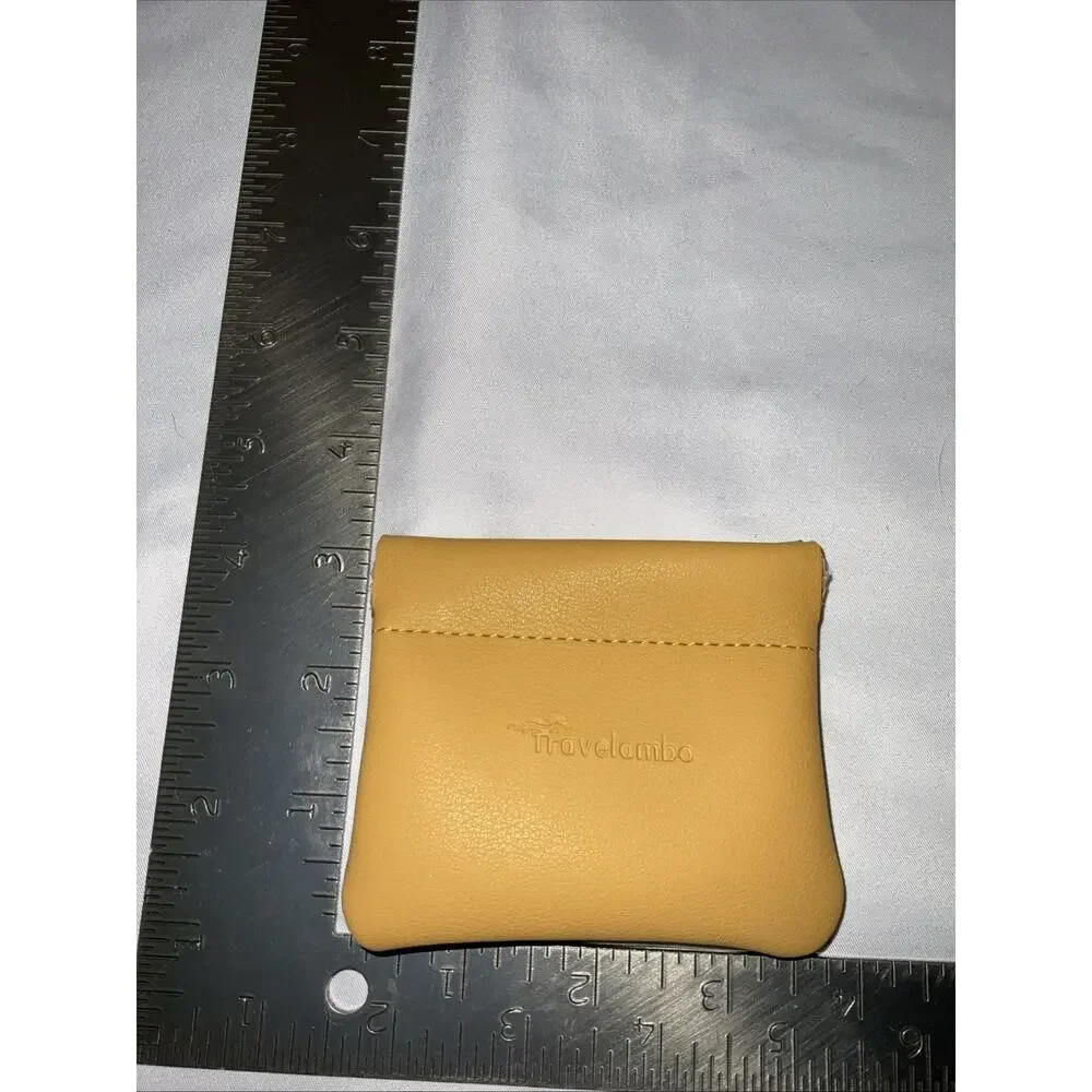 Travelambo Yellow Leather Squeeze Coin Purse